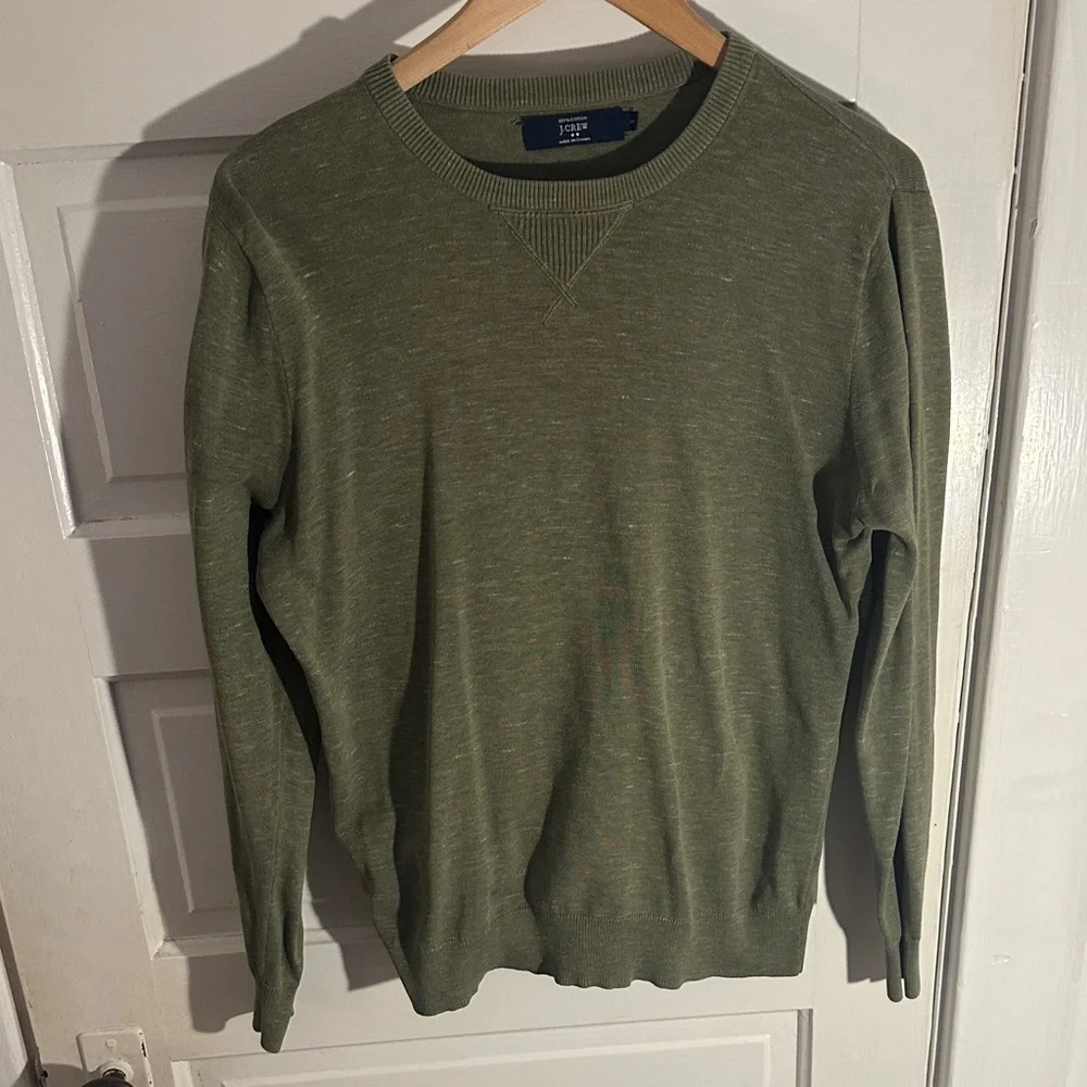 J. Crew Olive Green Crewneck Sweater